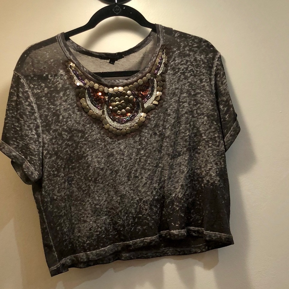 Intricate beaded crop top